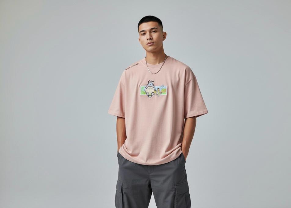 “Totoro”Oversized Drop shoulder Embroidered T-Shirt”
